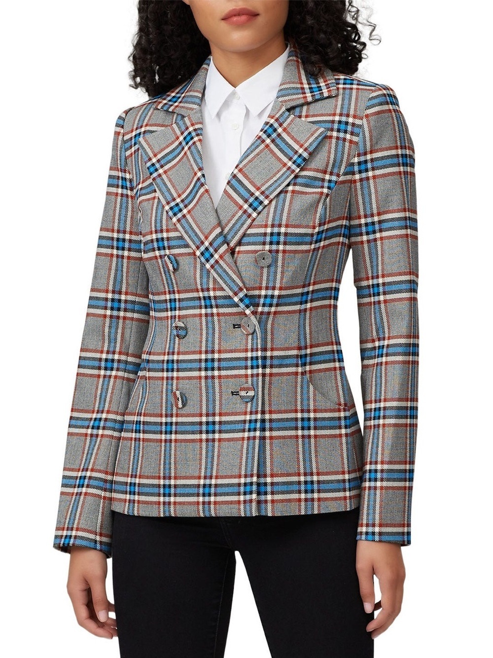 Tanya Taylor Frieda Plaid Double Breasted Blazer Size 2 Preppy Academia